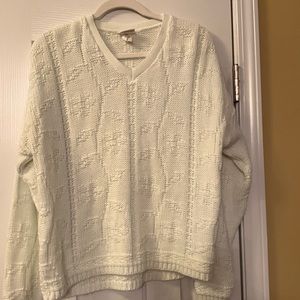 Bobbie Brooks 90’s Knitted White Long Sleeve Sweater. Size Large